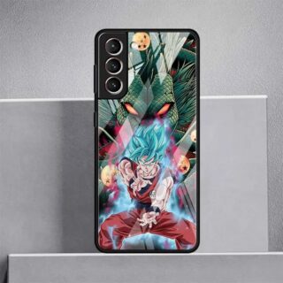 Coque Samsung Dragon Ball Goku Bleu et Shenron
