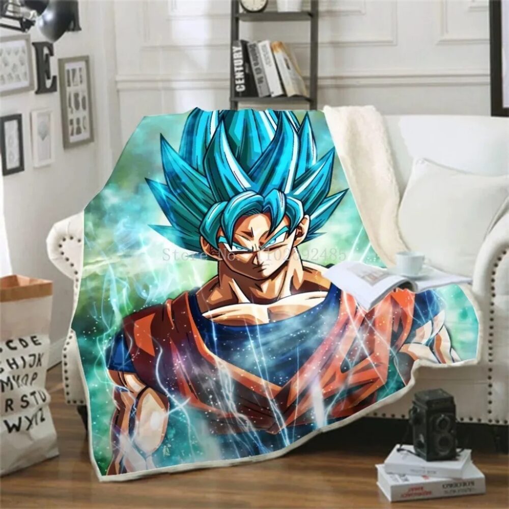 Plaid DBZ Goku Super Saiyan Bleu • Boutique Dragon Ball